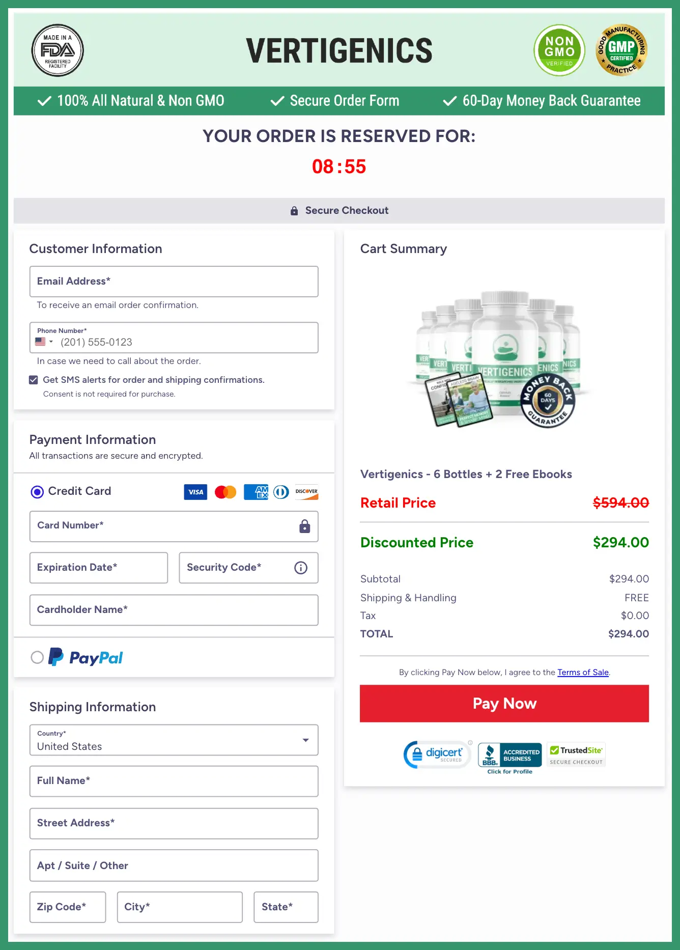 vertigenics order page